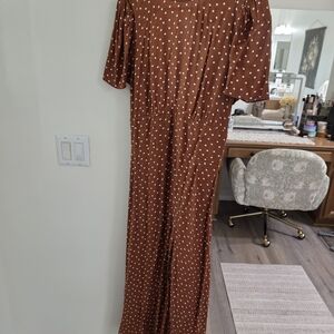 AFRM Chocolate Polka Dot Jumpsuit